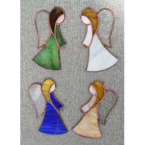 Engle i glas med kobber trd