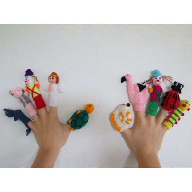Fingerdukker strikkede assorterede