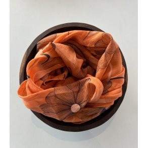 flot orange italiensk trklde med store blomster