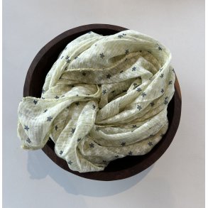 Italiensk trklde i pastel gul med blomster