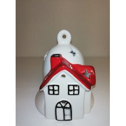 Julehus klokke i keramik