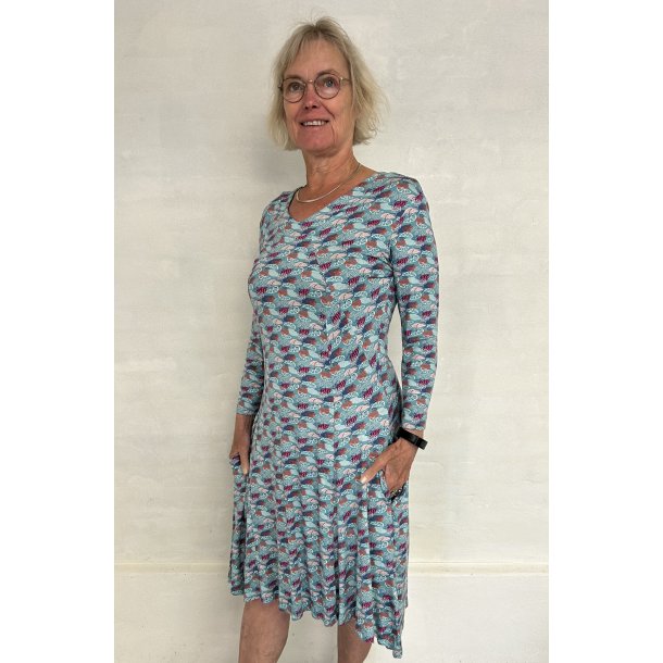 Kjole i viscose 3/4 rme