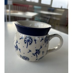 Kop o polsk keramik med m�lkeb�tte fr�stand 