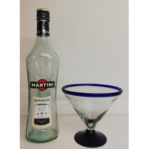 Martini glas bl� uden stilk