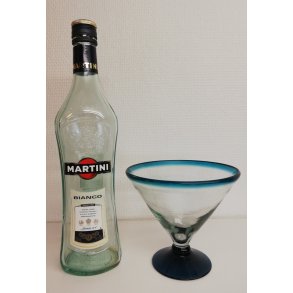 Martini glas turkis uden stilk