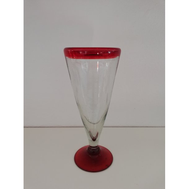 Mexicanske cocktailglas / isglas med rd kant