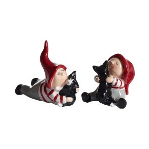 Nisser Tusse og Dolly med kat