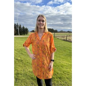 Orange stor skjorte med citroner
