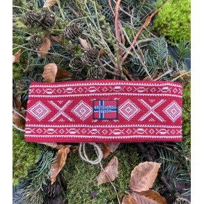 Pandebnd unisex rd og hvid fra Norwool