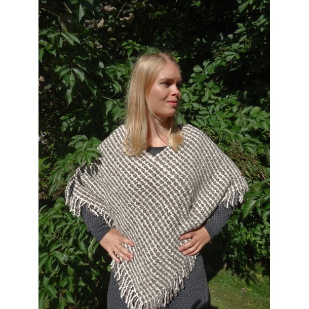 Poncho uld/bom