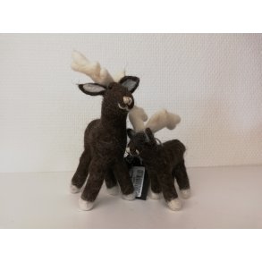 Rensdyr i filtet uld fra Nepal