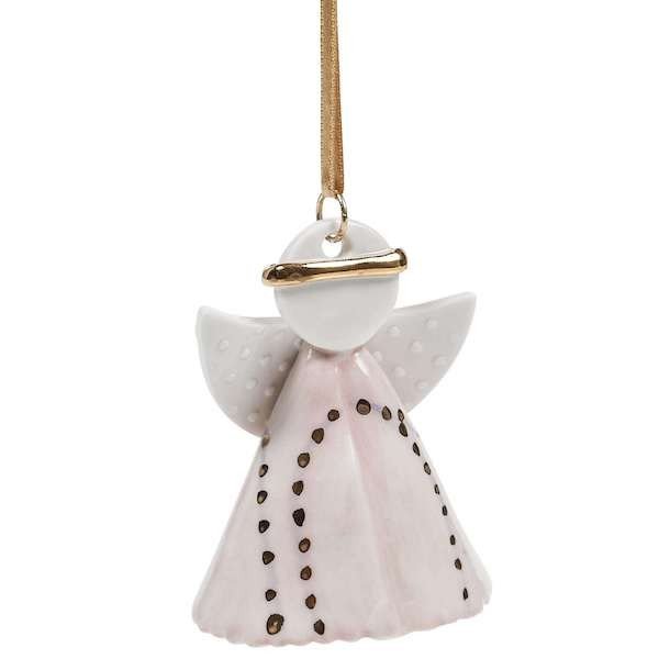 Rosa engel i porcelns ler