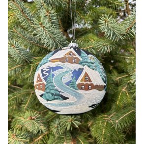 Stor mundblst hndmalet jule kugle