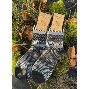 To par flotte strmper i 45% uld i sort/hvid nuancer 