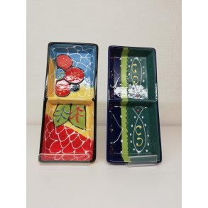 Todelt taps fad i spansk keramik 