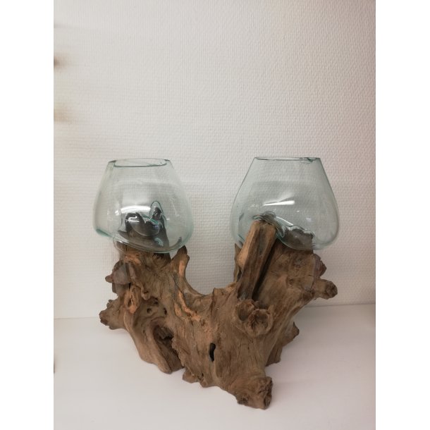 Trskulptur med to glas skl 