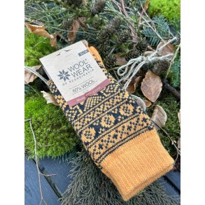 Uld strik sokker gul